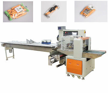 fresh carrot  flow packaging machine