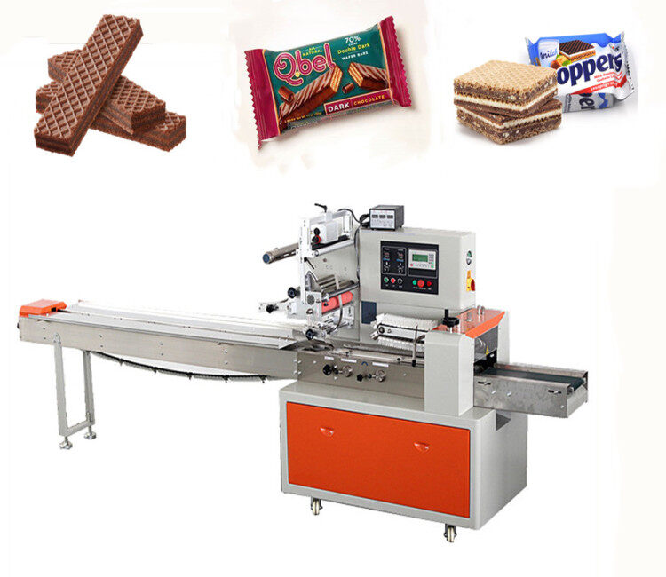 table top caramel  flow wrap machine